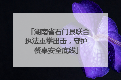 湖南省石门县联合执法重拳出击，守护餐桌安全底线