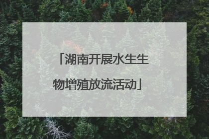 湖南开展水生生物增殖放流活动