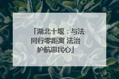 湖北十堰：与法同行零距离 法治护航惠民心