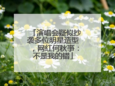 演唱会疑似抄袭多位明星造型，网红何秋亊：不是我的错