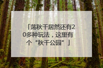 荡秋千居然还有20多种玩法，这里有个“秋千公园”