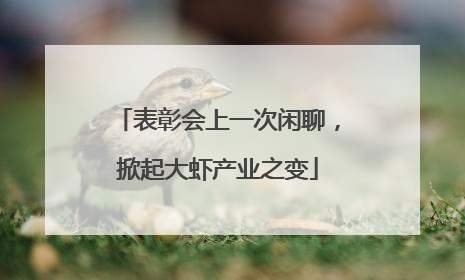 表彰会上一次闲聊，掀起大虾产业之变
