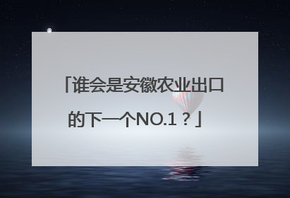 谁会是安徽农业出口的下一个NO.1？