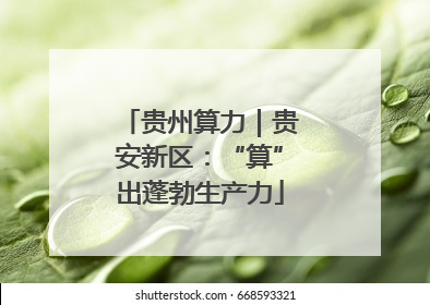贵州算力｜贵安新区：“算”出蓬勃生产力