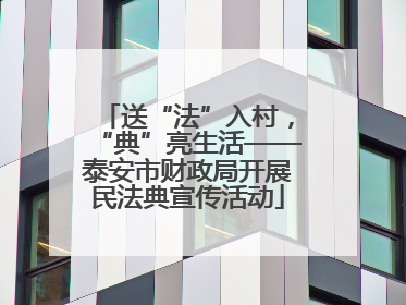 送“法”入村，“典”亮生活——泰安市财政局开展民法典宣传活动