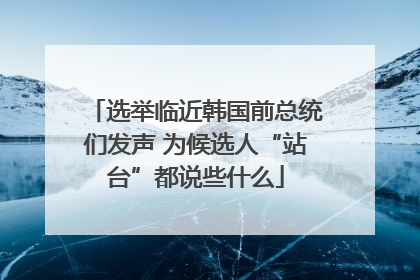 选举临近韩国前总统们发声 为候选人“站台”都说些什么