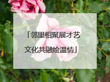 邻里相聚展才艺 文化共融绘温情
