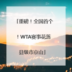 重磅！全国首个！WTA赛事花落县级市京山