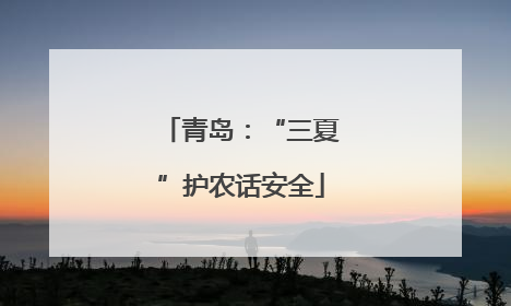 青岛：“三夏”护农话安全