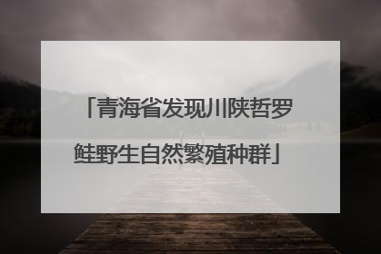 青海省发现川陕哲罗鲑野生自然繁殖种群