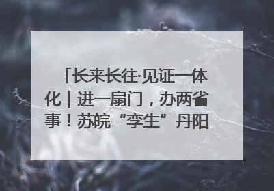 长来长往·见证一体化｜进一扇门，办两省事！苏皖“孪生”丹阳如何做到的？