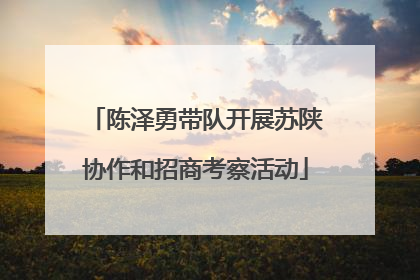 陈泽勇带队开展苏陕协作和招商考察活动