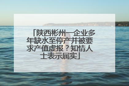 陕西彬州一企业多年缺水至停产并被要求产值虚报？知情人士表示属实