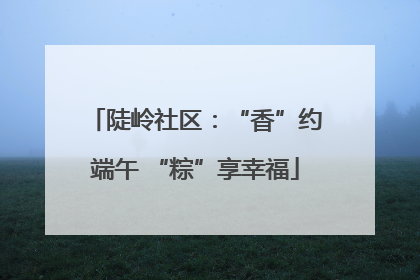 陡岭社区：“香”约端午 “粽”享幸福