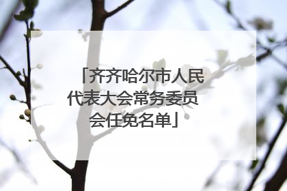 齐齐哈尔市人民代表大会常务委员会任免名单