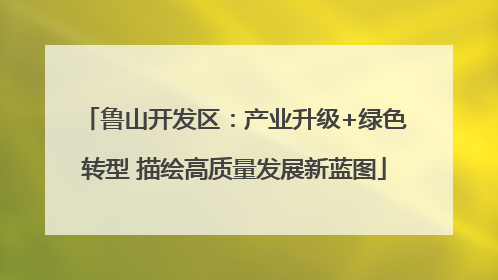 鲁山开发区：产业升级+绿色转型 描绘高质量发展新蓝图