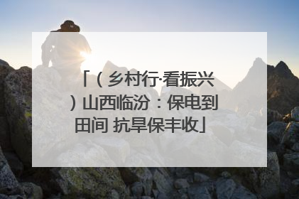 （乡村行·看振兴）山西临汾：保电到田间 抗旱保丰收