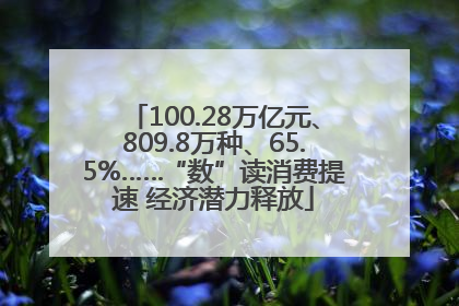 100.28万亿元、809.8万种、65.5%……“数”读消费提速 经济潜力释放