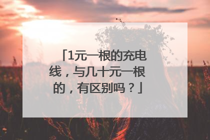 1元一根的充电线，与几十元一根的，有区别吗？