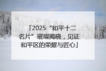 2025“和平十二名片”璀璨揭晓，见证和平区的荣耀与匠心