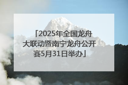 2025年全国龙舟大联动暨南宁龙舟公开赛5月31日举办