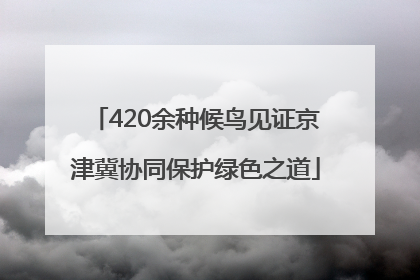 420余种候鸟见证京津冀协同保护绿色之道