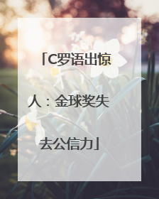 C罗语出惊人：金球奖失去公信力
